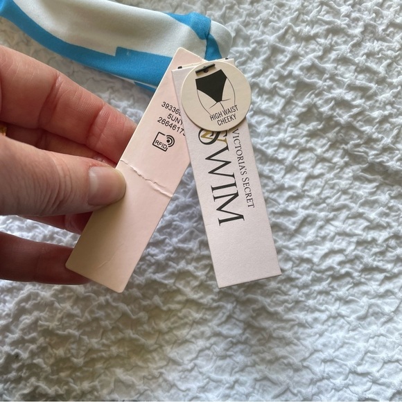 NWT Set Victoria’s Secret Geo Zebra Print Bikini Set Blue Size Large & XL - Picture 9 of 16